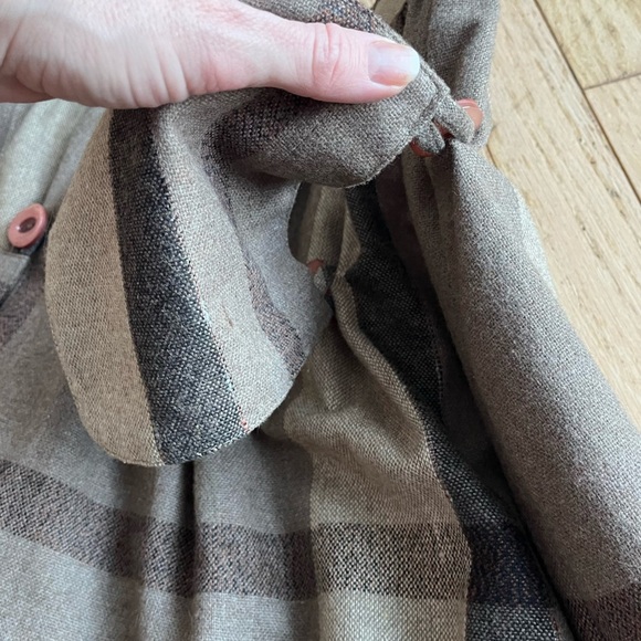 Vintage Sears Canada Junior Bazaar Plaid Skirt 70s A-Line Wool midi pockets - Picture 2 of 9